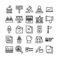 President icon set vector line for website mobile app presentation social media Suitable for user interface and user experience