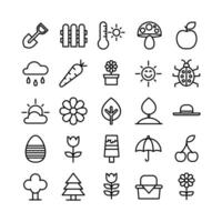 Spring icon set vector line for website mobile app presentation social media Suitable for user interface and user experience
