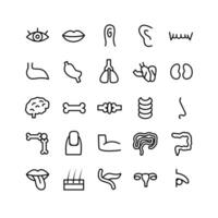Human Organ icon set vector line for website mobile app presentation social media Suitable for user interface and user experience
