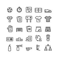 Football icon set vector line for website mobile app presentation social media Suitable for user interface and user experience