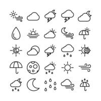 Weather icon set vector line for website mobile app presentation social media Suitable for user interface and user experience