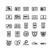 Programming icon set vector line for website mobile app presentation social media Suitable for user interface and user experience