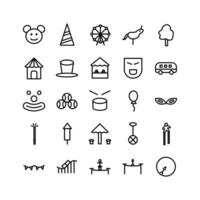 Carnival icon set vector line for website mobile app presentation social media Suitable for user interface and user experience