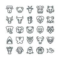 Zoo icon set vector line for website mobile app presentation social media Suitable for user interface and user experience
