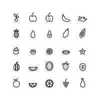 Fruit icon set vector line for website mobile app presentation social media Suitable for user interface and user experience