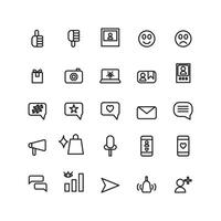 influencer icon set vector line for website mobile app presentation social media Suitable for user interface and user experience