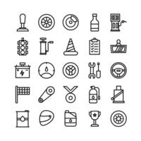 Racing icon set vector line for website mobile app presentation social media Suitable for user interface and user experience