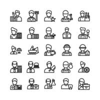 Profession icon set vector line for website mobile app presentation social media Suitable for user interface and user experience