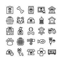 Veterinarian icon set vector line for website mobile app presentation social media Suitable for user interface and user experience