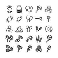 Candy icon set vector line for website mobile app presentation social media Suitable for user interface and user experience