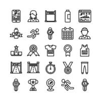 Running icon set vector line for website mobile app presentation social media Suitable for user interface and user experience