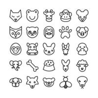 Animal icon set vector line for website mobile app presentation social media Suitable for user interface and user experience