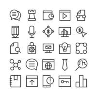 Seo icon set vector line for website mobile app presentation social media Suitable for user interface and user experience