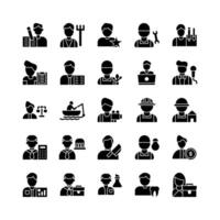 Profession icon set vector solid for website mobile app presentation social media Suitable for user interface and user experience