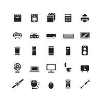 Device icon set vector solid for website mobile app presentation social media Suitable for user interface and user experience