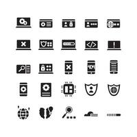 Programming icon set vector solid for website mobile app presentation social media Suitable for user interface and user experience