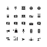 Influencer icon set vector solid for website mobile app presentation social media Suitable for user interface and user experience