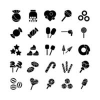 Candy icon set vector solid for website mobile app presentation social media Suitable for user interface and user experience