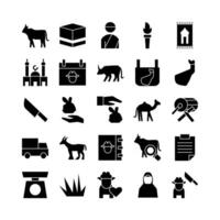 Qurban icon set vector solid for website mobile app presentation social media Suitable for user interface and user experience