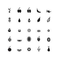 Fruit icon set vector solid for website mobile app presentation social media Suitable for user interface and user experience