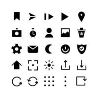 Mobile Interface icon set vector solid for website mobile app presentation social media Suitable for user interface and user experience