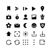 Mobile Interface icon set vector solid for website mobile app presentation social media Suitable for user interface and user experience