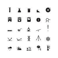 Science icon set vector solid for website mobile app presentation social media Suitable for user interface and user experience