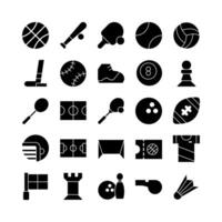 Sport icon set vector solid for website mobile app presentation social media Suitable for user interface and user experience