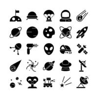 Astronomy icon set vector solid for website mobile app presentation social media Suitable for user interface and user experience