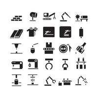 Manufacture icon set vector solid for website mobile app presentation social media Suitable for user interface and user experience