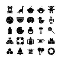 Baby Toys icon set vector solid for website mobile app presentation social media Suitable for user interface and user experience