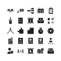 Project Management icon set vector solid for website mobile app presentation social media Suitable for user interface and user experience