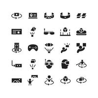 Virtual Reality icon set vector solid for website mobile app presentation social media Suitable for user interface and user experience