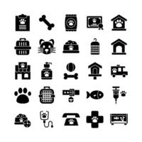 Veterinarian icon set vector solid for website mobile app presentation social media Suitable for user interface and user experience
