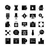 Seo icon set vector solid for website mobile app presentation social media Suitable for user interface and user experience