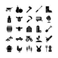 Farm icon set vector solid for website mobile app presentation social media Suitable for user interface and user experience