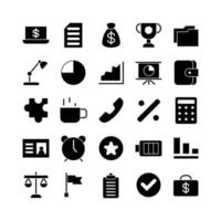 Office icon set vector solid for website mobile app presentation social media Suitable for user interface and user experience