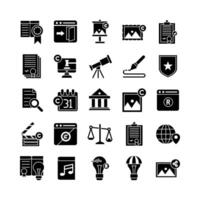 Copyright icon set vector solid for website mobile app presentation social media Suitable for user interface and user experience