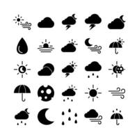 Weather icon set vector solid for website mobile app presentation social media Suitable for user interface and user experience