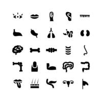Human Organ icon set vector solid for website mobile app presentation social media Suitable for user interface and user experience