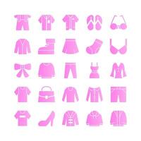 Fashion icon set vector gradient for website mobile app presentation social media Suitable for user interface and user experience