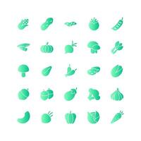 Vegetable icon set vector gradient for website mobile app presentation social media Suitable for user interface and user experience