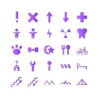 Sign icon set vector gradient for website mobile app presentation social media Suitable for user interface and user experience
