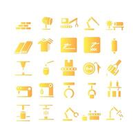 Manufacture icon set vector gradient for website mobile app presentation social media Suitable for user interface and user experience