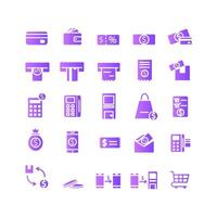 Payment icon set vector gradient for website mobile app presentation social media Suitable for user interface and user experience