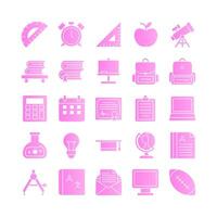 School icon set vector gradient for website mobile app presentation social media Suitable for user interface and user experience