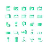 Photography icon set vector gradient for website mobile app presentation social media Suitable for user interface and user experience