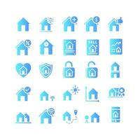 Real Estate icon set vector gradient for website mobile app presentation social media Suitable for user interface and user experience