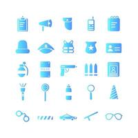 Police icon set vector gradient for website mobile app presentation social media Suitable for user interface and user experience