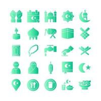 Ramadhan icon set vector gradient for website mobile app presentation social media Suitable for user interface and user experience